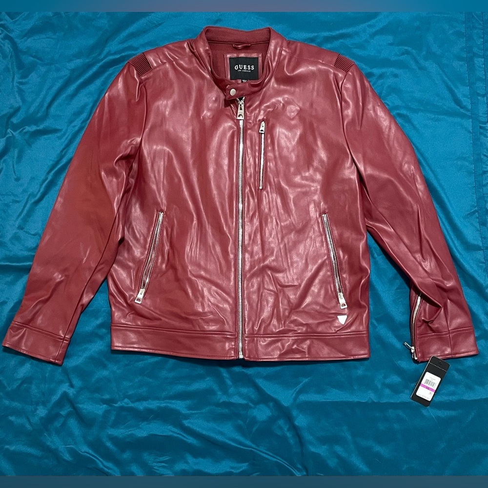 Guess red pleather jacket